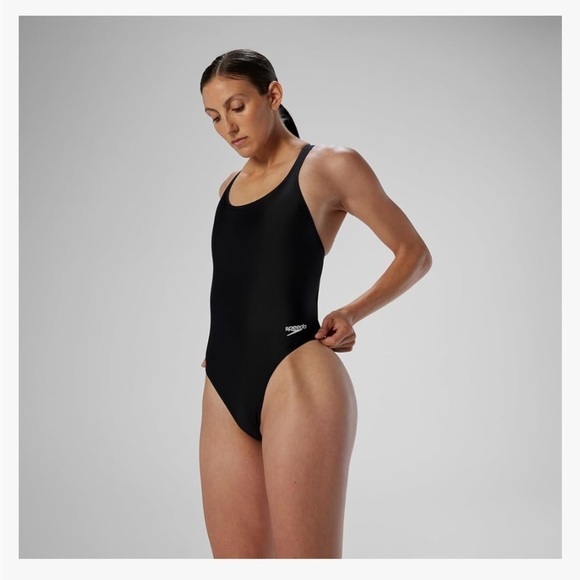 NWT Speedo Women's Swimsuit One Piece Prolt Super Pro Solid Adult Team Black - Picture 1 of 5